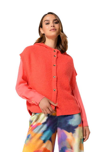 Cape Maille Boutonnée | Sans Manches avec Capuche | Idéale pour la Mi-Saison