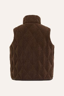 Gilet Matelassé en Polaire Effet Fourrure