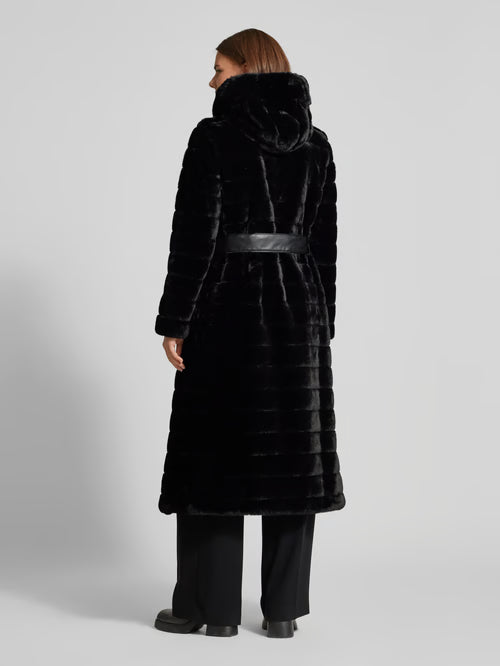 Veste Femme | Longue En Fausse Fourrure | Ceinturée Et Élégante Pour L’Hiver