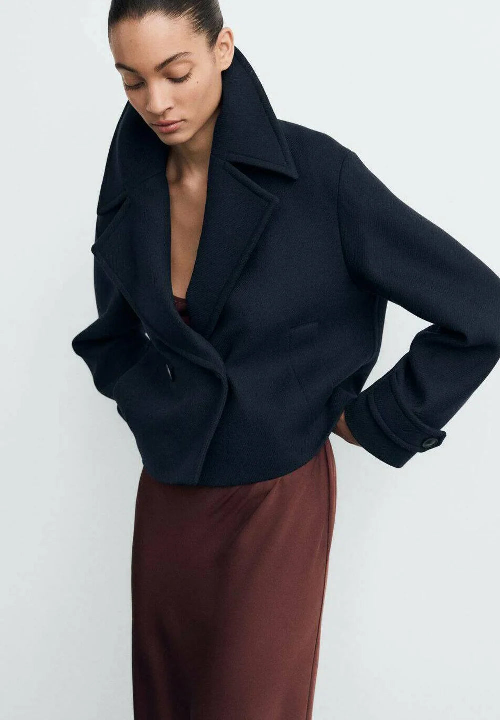 Veste Femme | Caban Court Structuré | Élégant Et Moderne | Parfait Pour La Mi-Saison Ou Le Bureau