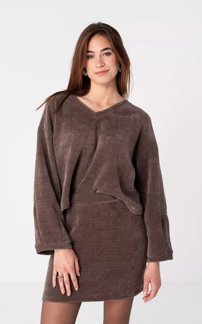 Pull Femme | Velours Côtelé Corduroy | Doux et Tendance pour un Look Rétro Moderne