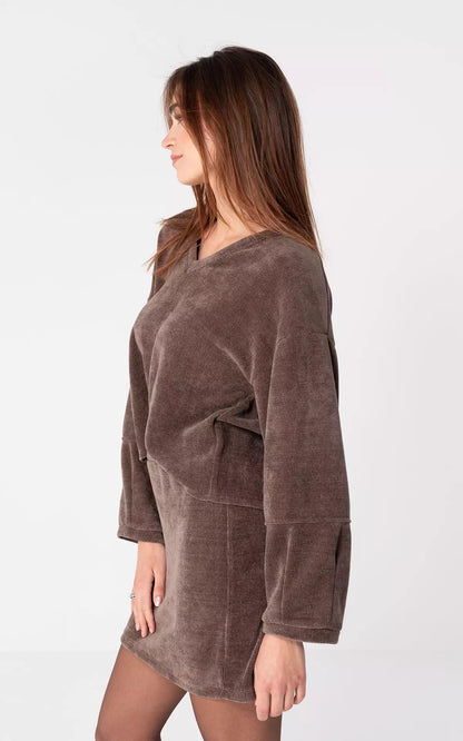 Pull Femme | Velours Côtelé Corduroy | Doux et Tendance pour un Look Rétro Moderne