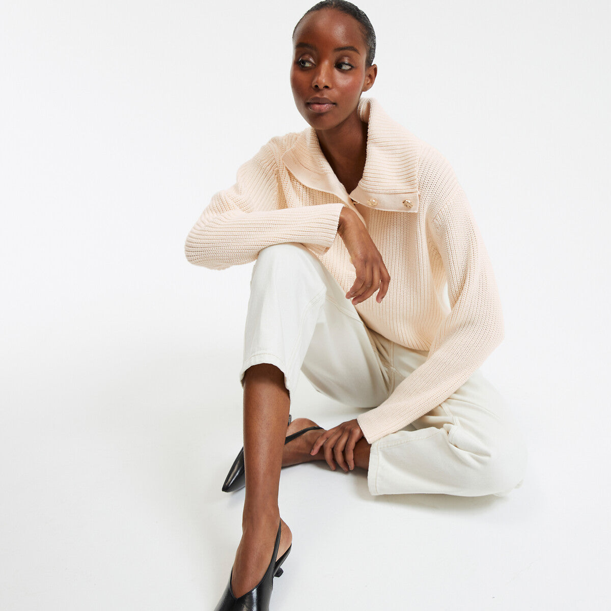 Pull à Col Boutonné | Maille Structurée et Élégante | Idéal pour le Bureau ou les Sorties Décontractées