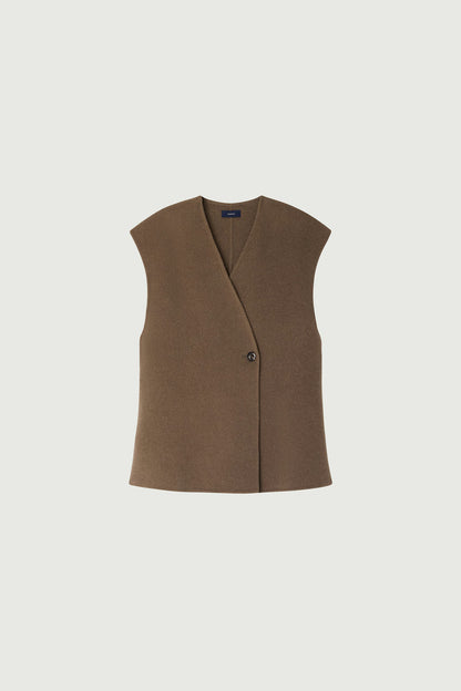 Veste Sans Manches Femme | Gilet En Laine Mélangée | Élégant Et Parfait Pour La Superposition