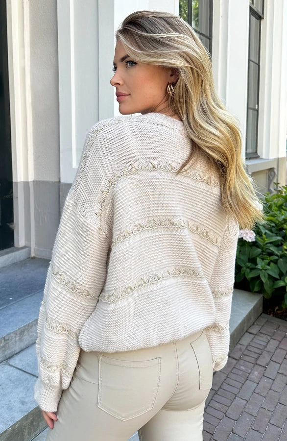 Pull Femme | Maille Coton et Acrylique | Doux, Texturé et Idéal pour un Look Décontracté Chic