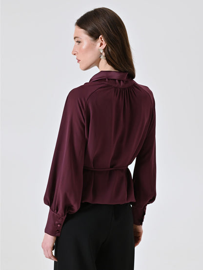 Blouse Lavallière Prune