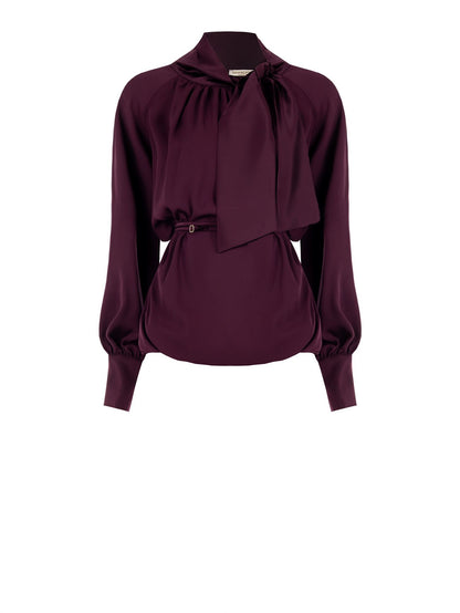 Blouse Lavallière Prune