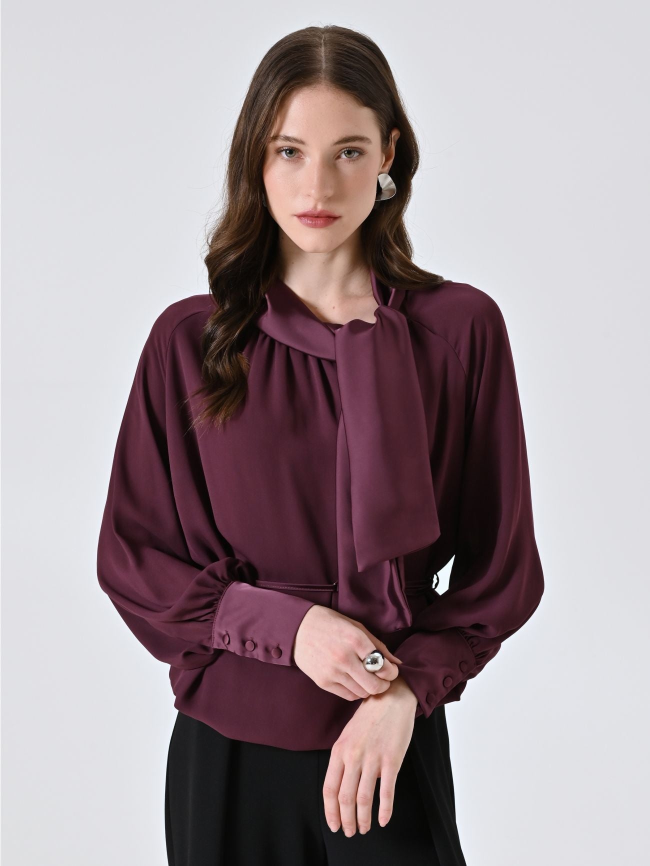 Blouse Lavallière Prune