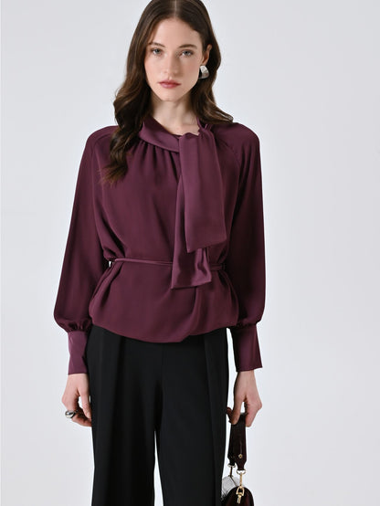 Blouse Lavallière Prune