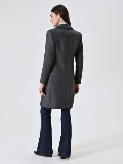 Manteau Croisé Laine Elégant