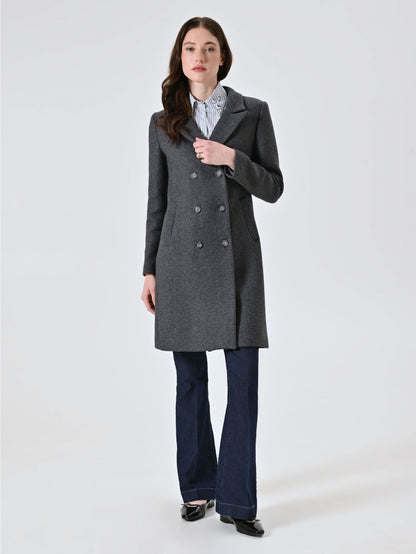 Manteau Croisé Laine Elégant
