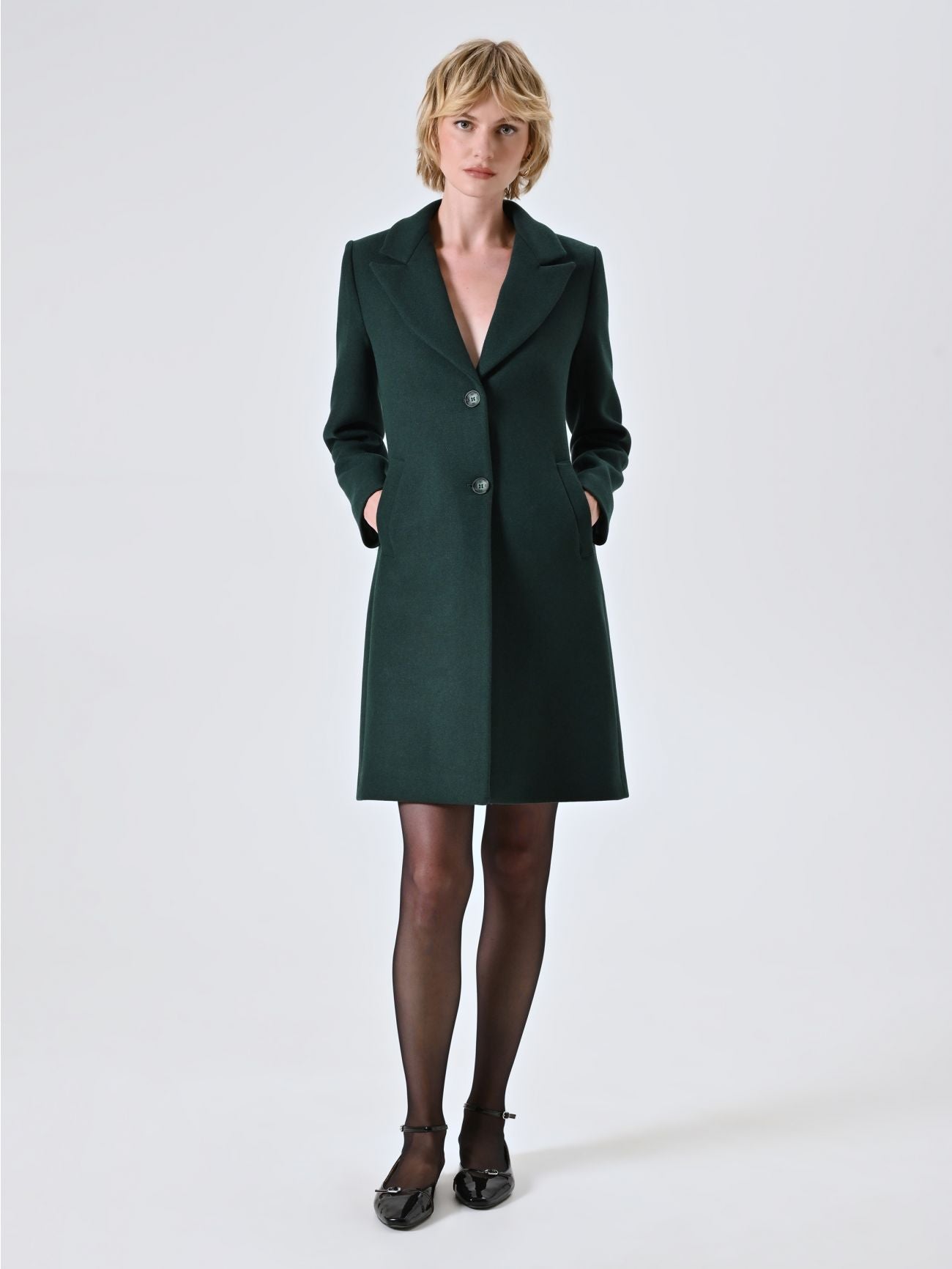 Manteau Droit en Laine