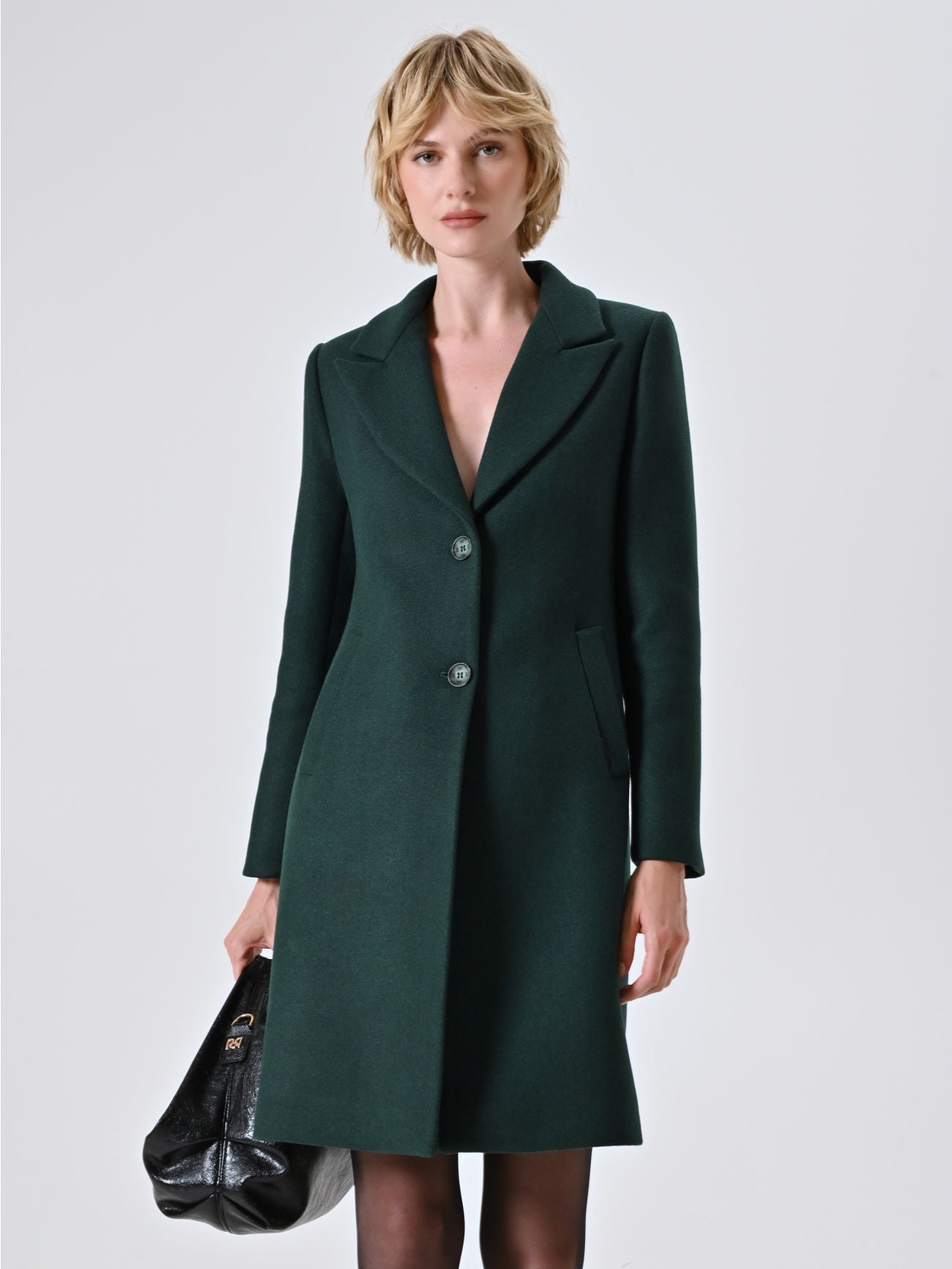 Manteau Droit en Laine