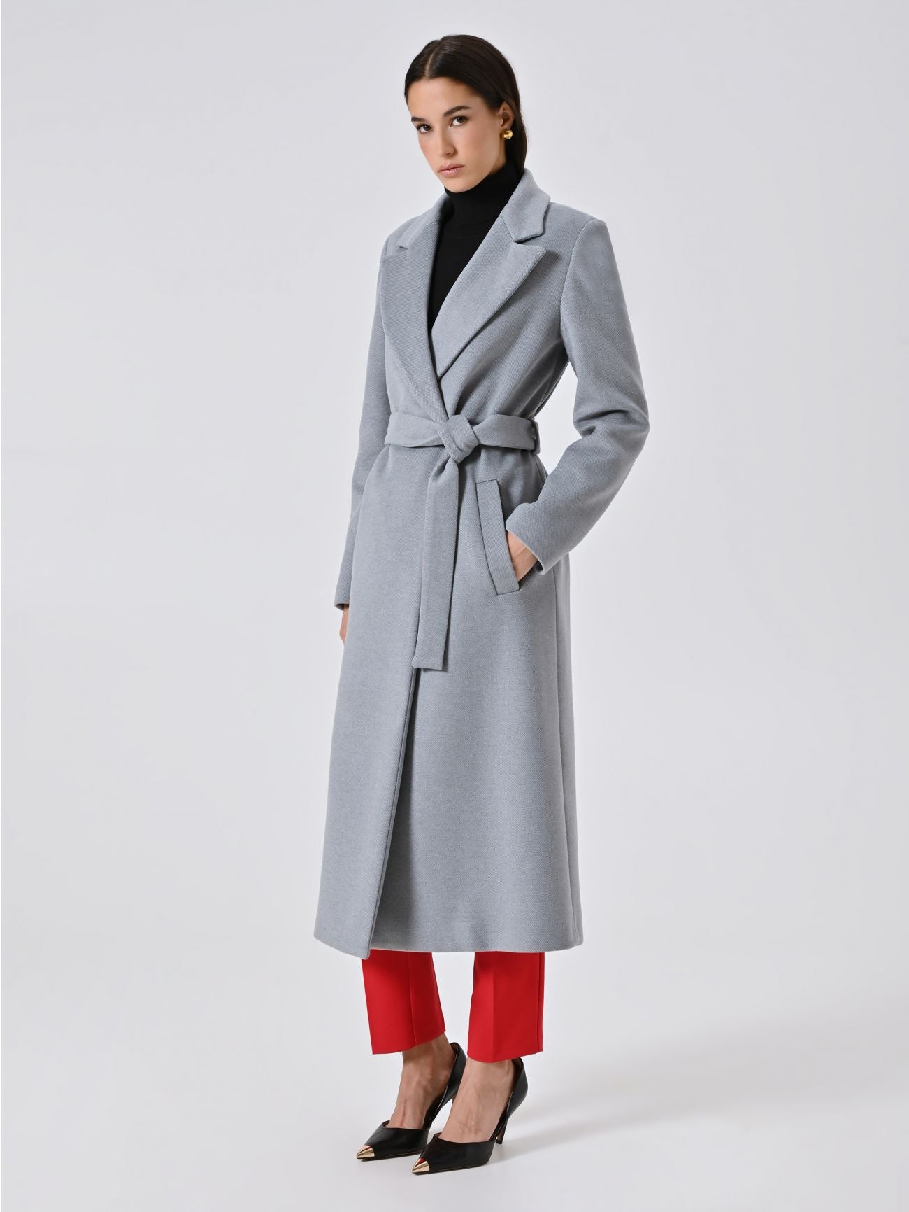 Manteau Long Ceinturé