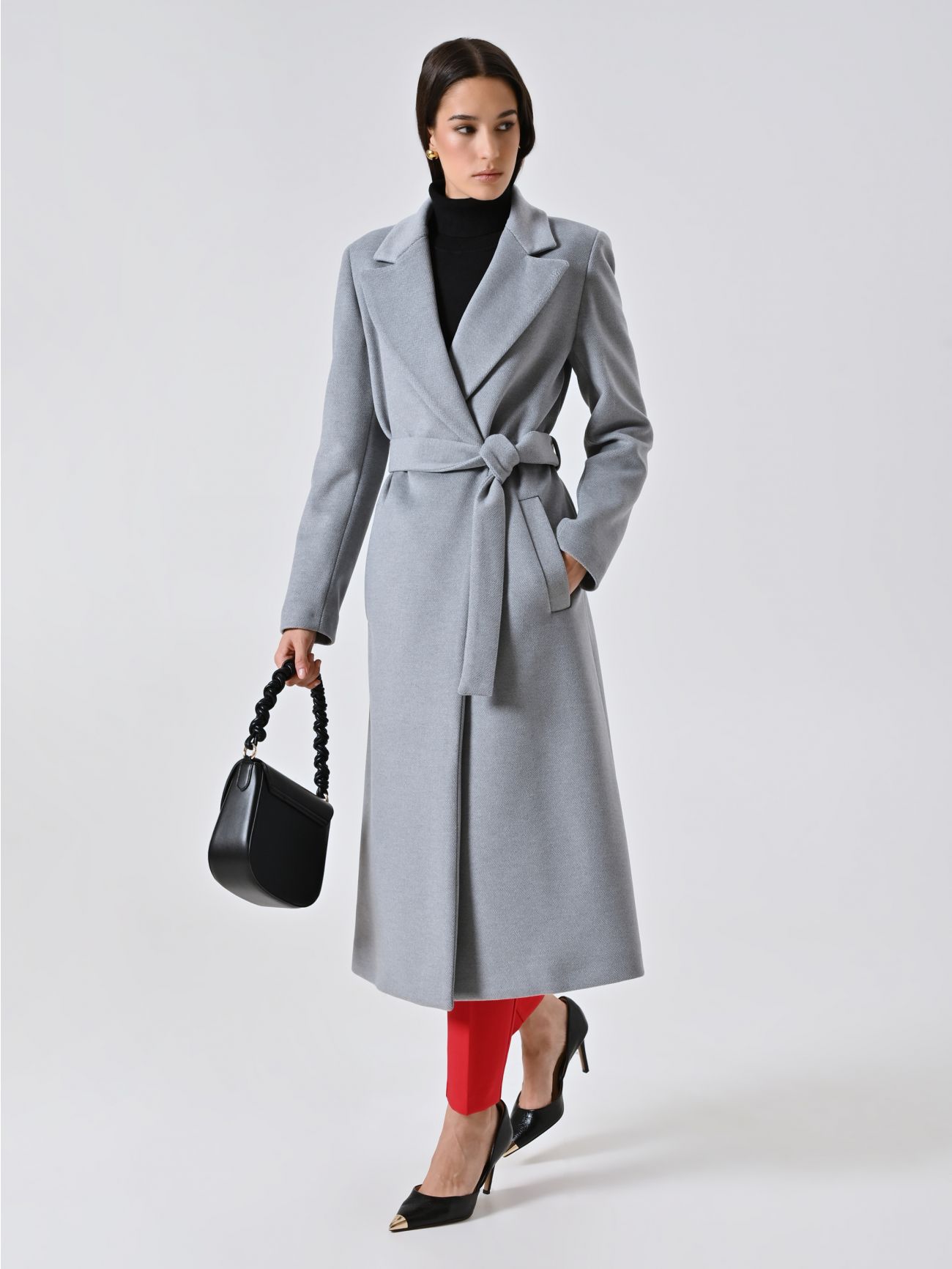 Manteau Long Ceinturé