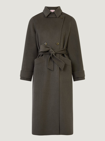 Manteau Femme | Long Et Ceinturé | En Laine Mélangée Chaude Et Élégante