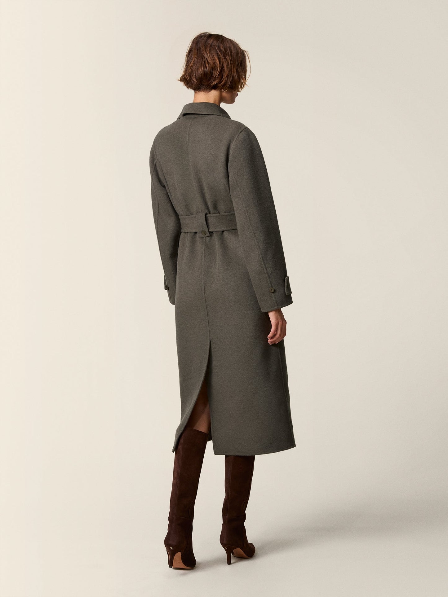 Manteau Femme | Long Et Ceinturé | En Laine Mélangée Chaude Et Élégante