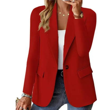 Blazer Femme | Mélange Polyester Coton | Léger Et Structuré Pour Tenue Chic Décontractée