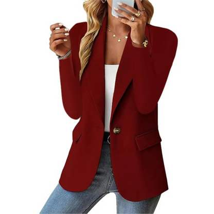 Blazer Femme | Mélange Polyester Coton | Léger Et Structuré Pour Tenue Chic Décontractée