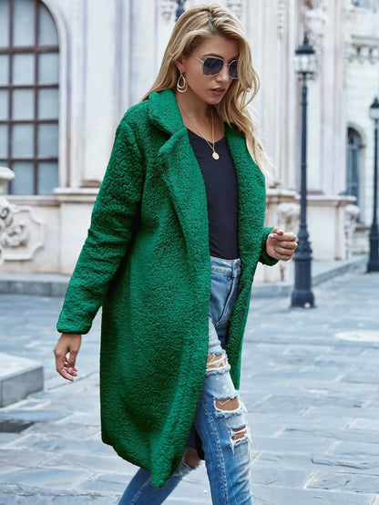 Manteau Femme | Long Et Chaud | Effet Teddy Avec Tissu Respirant Et Isolant Pour L’Hiver