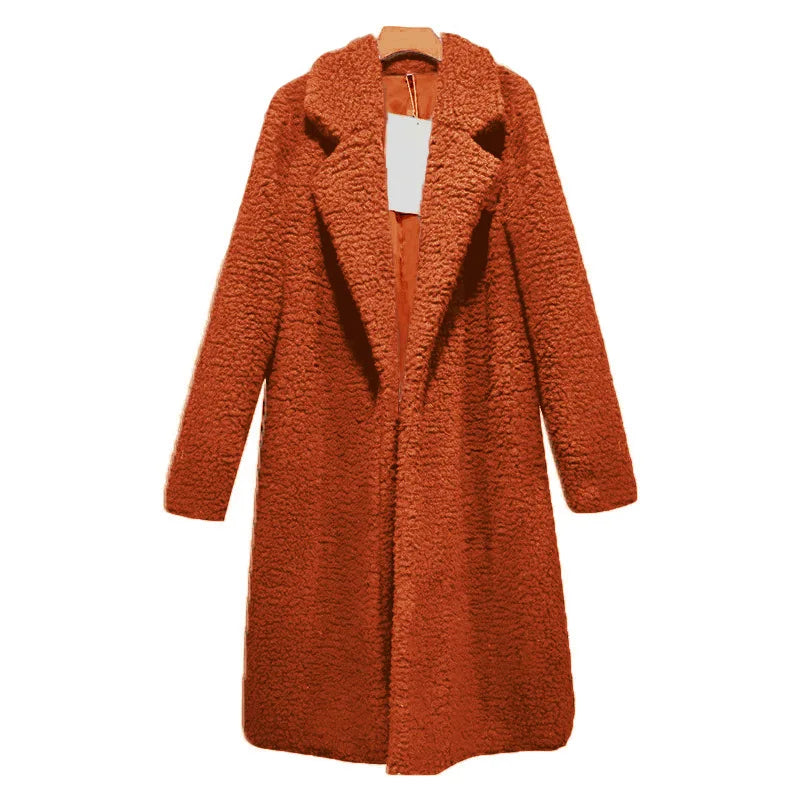 Manteau Femme | Long Et Chaud | Effet Teddy Avec Tissu Respirant Et Isolant Pour L’Hiver