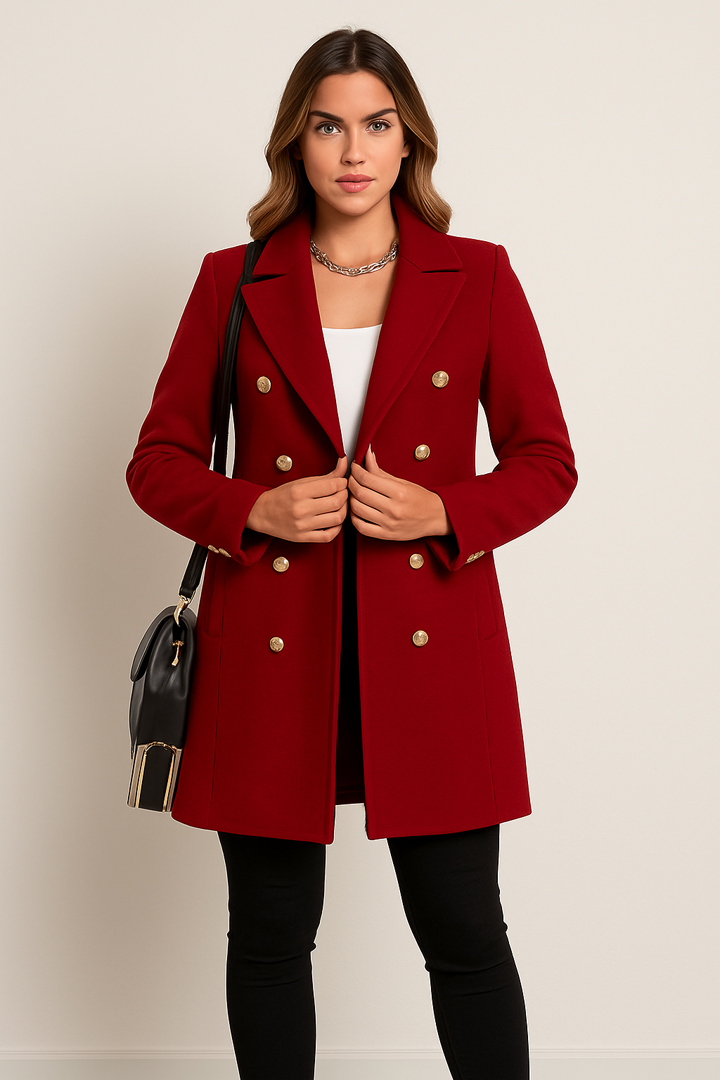 Manteau Long Femme | Laine | Chic Et Tendance | Pour Un Look Urbain En Automne-Hiver