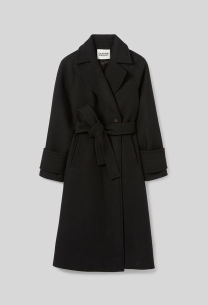 Manteau Femme | Long Et Épuré | En Laine Chaude Avec Détails Structurés