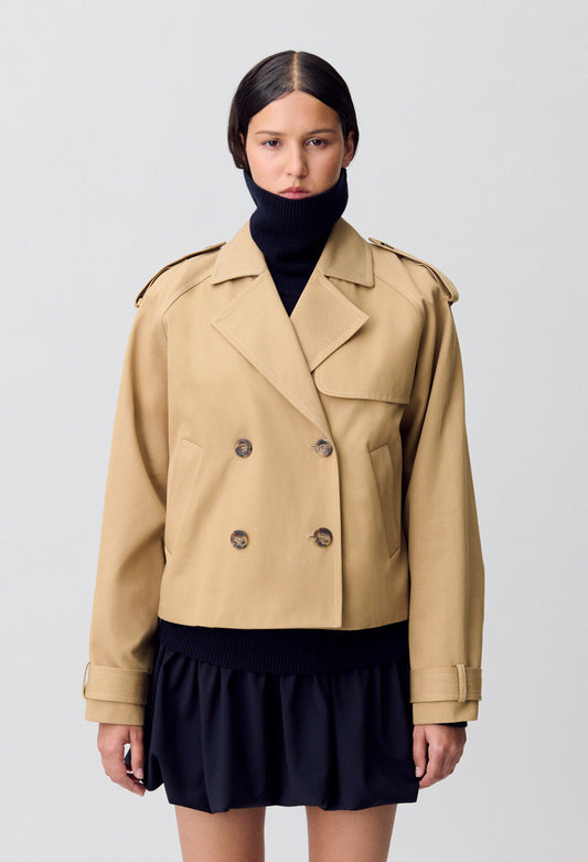 Veste Femme | Coton | Style Trench Court Et Moderne Pour La Mi-Saison