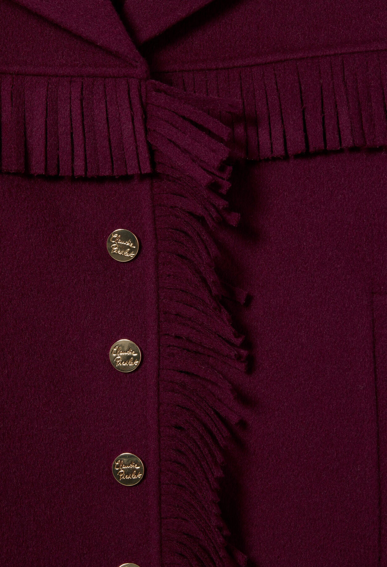 Manteau Femme | Court Et Ceinturé | En Laine Avec Détails Franges Et Boutons Dorés