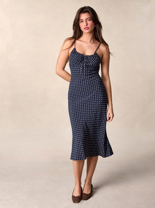 Robe Midi A Pois | Féminine & Légère | Été & Déjeuners Én Terrasse