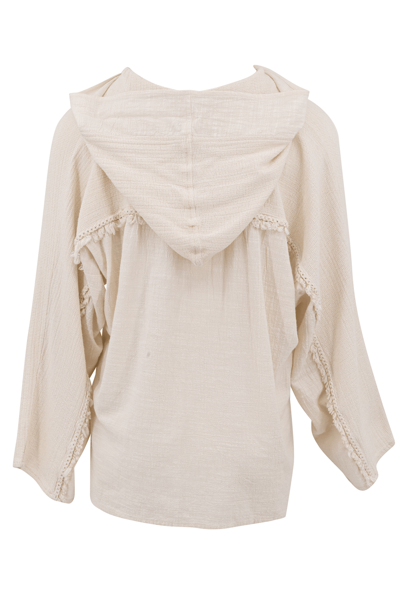 Hoodie En Coton | Capuche Et Manches Évasées | Détails Brodés Bohèmes | Parfait Pour L’Été Et Les Looks Décontractés