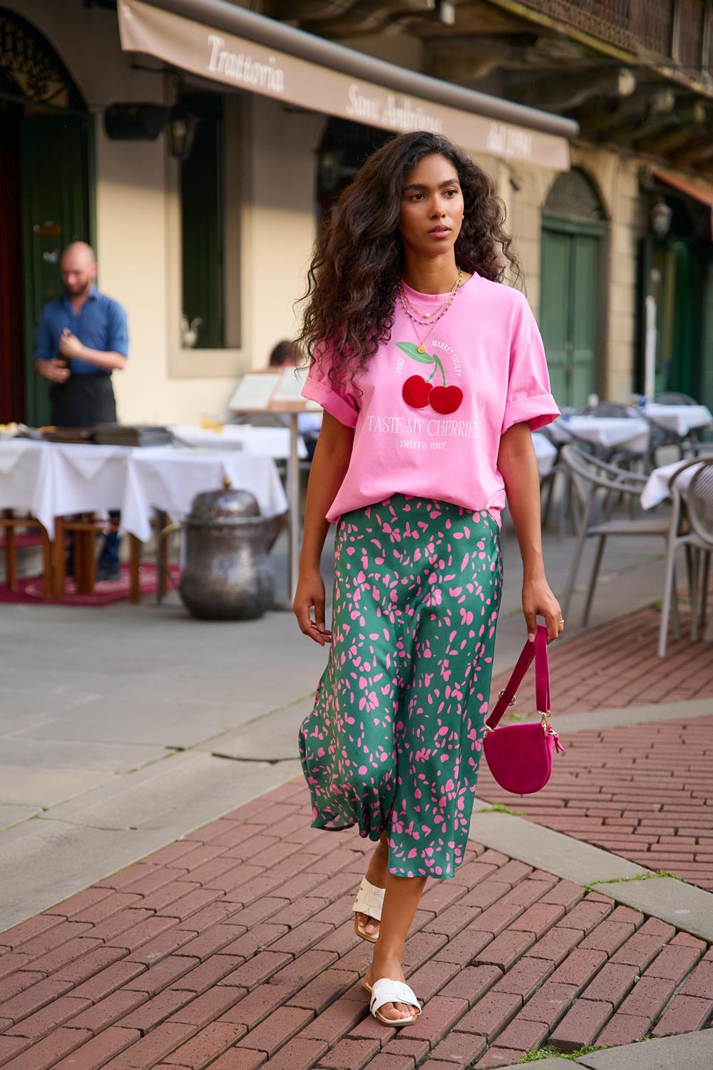 Jupe En Viscose | Midi Fluide Et Légère | Imprimé Floral Féminin | Parfaite Pour Les Looks Quotidiens Et Décontractés