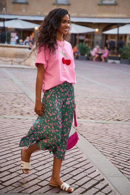 Jupe En Viscose | Midi Fluide Et Légère | Imprimé Floral Féminin | Parfaite Pour Les Looks Quotidiens Et Décontractés