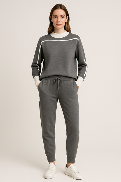 Ensemble Femme | Jogging Confortable Et Stylé | Détails Contrastés | Parfait Pour Les Moments Décontractés