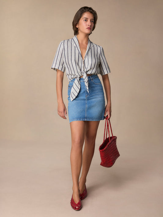 Chemisier Femme | Rayé et à Nouer | Idéal pour un Look Estival Décontracté