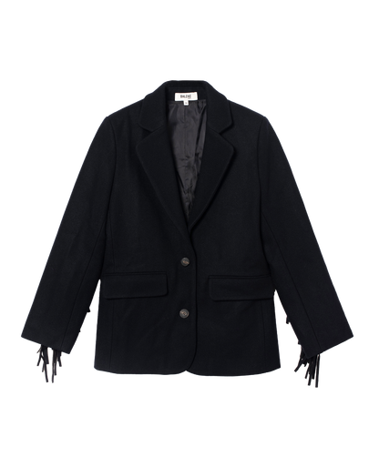 Veste en Laine Avec Franges