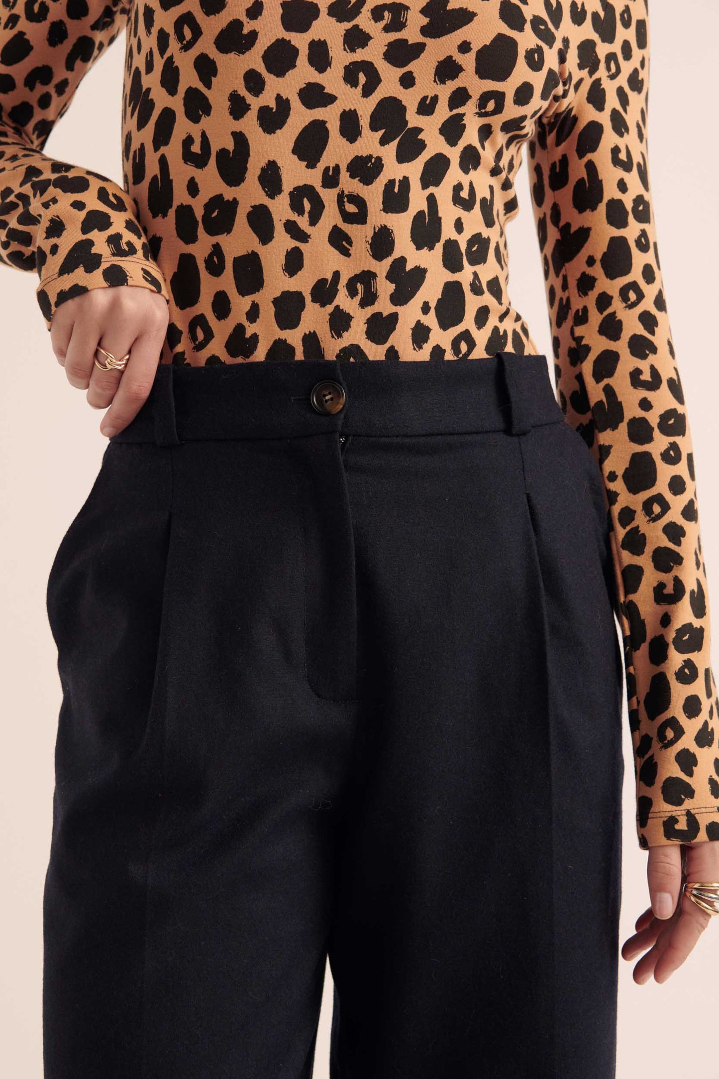 Pantalon Large Taille Haute