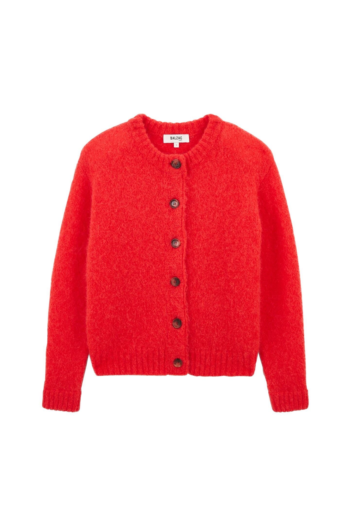 Cardigan Rouge en Maille Duveteuse