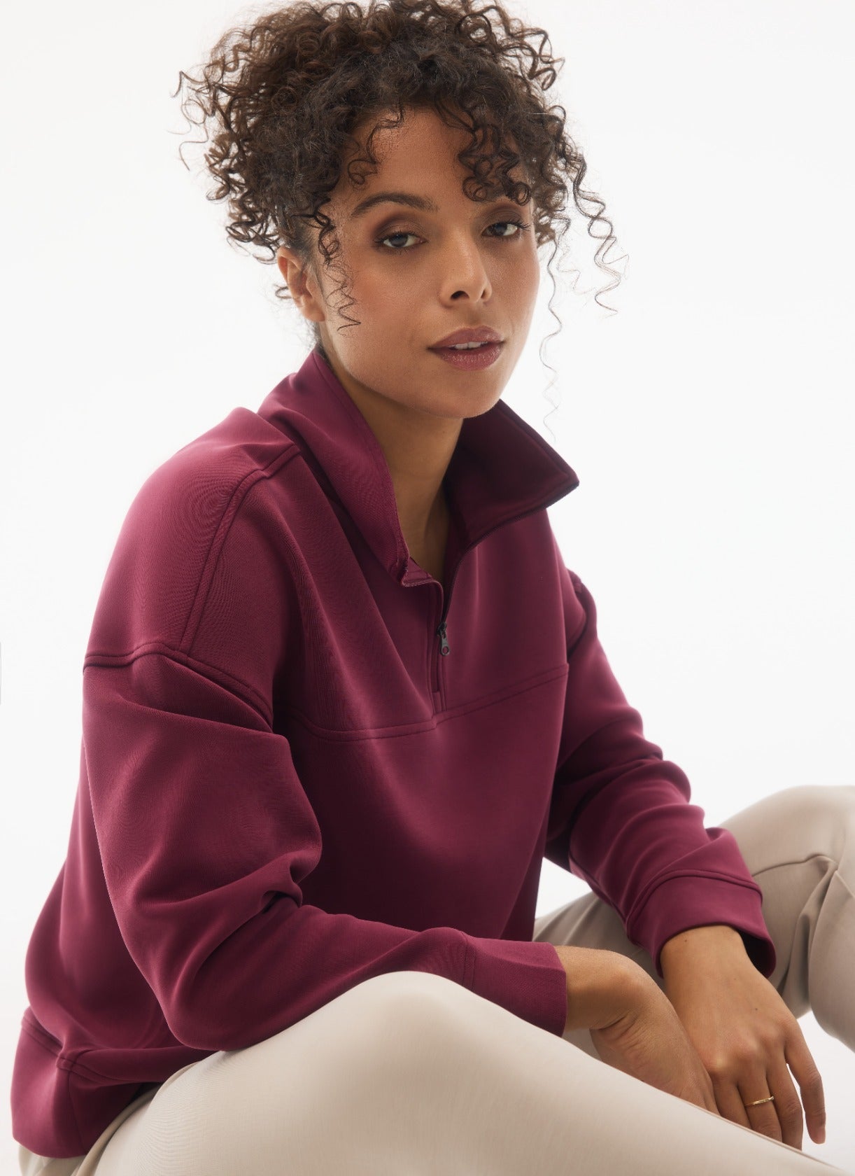 Sweat Zippé Col Montant