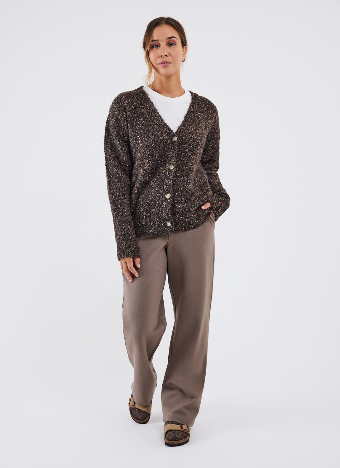 Cardigan Moucheté Boutonné