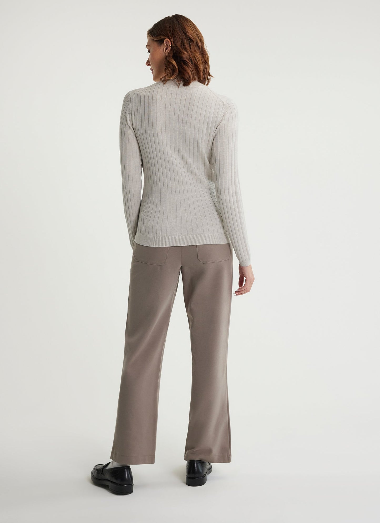 Pull Côtelé à Col Roulé