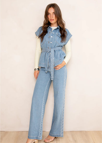 Gilet Femme En Jean | Sans Manches | Casual Et Stylé | Parfait Pour Un Look Décontracté