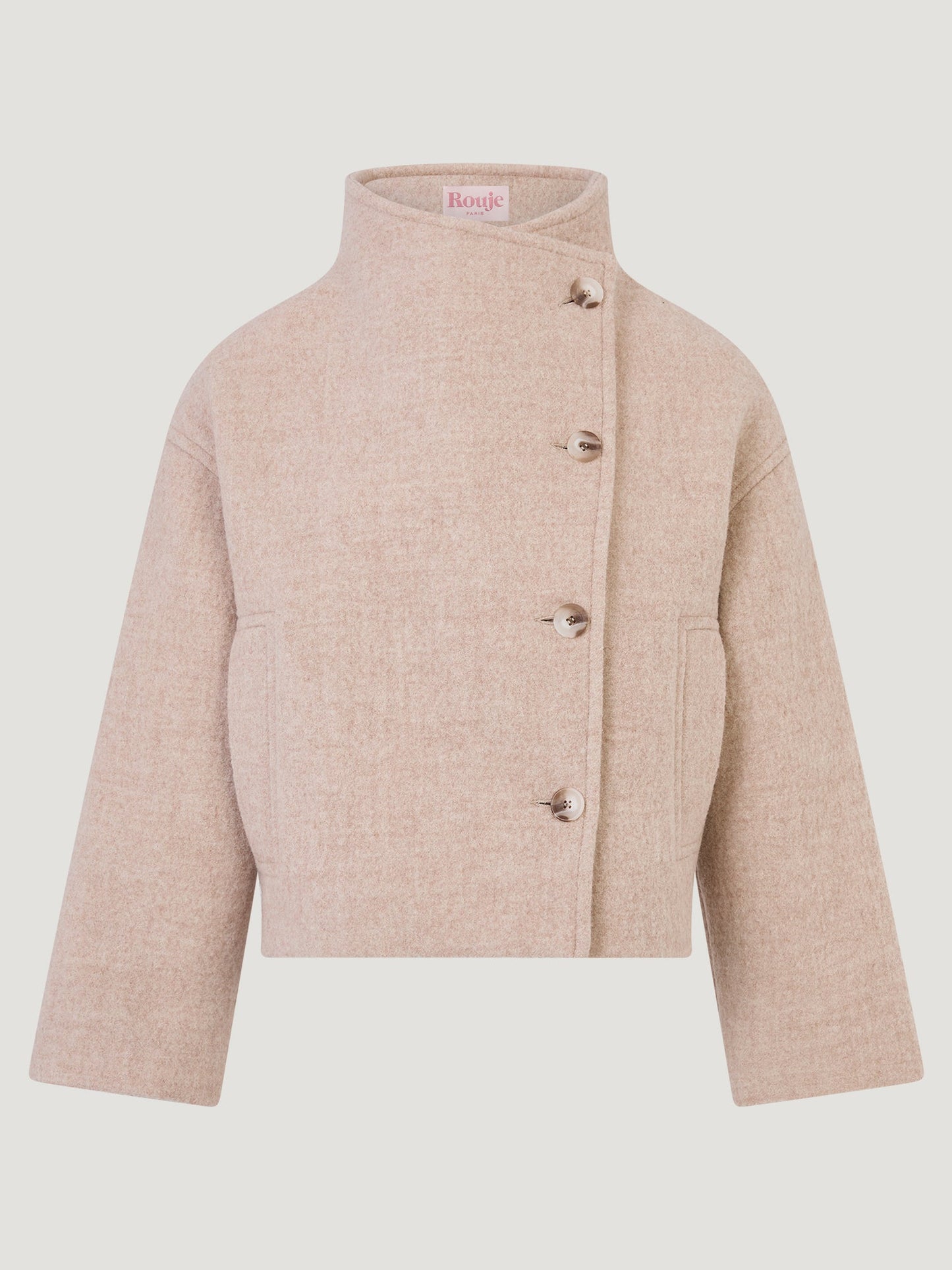 Manteau Femme | Court Et Structuré | Avec Col Montant Et Fermeture Asymétrique