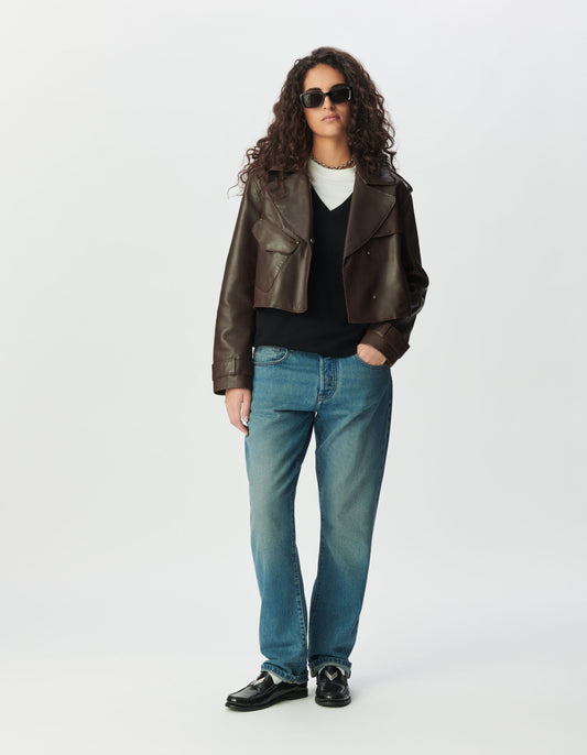 Veste Courte Effet Cuir