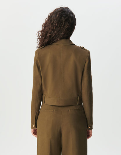 Veste Courte en Coton Structuré