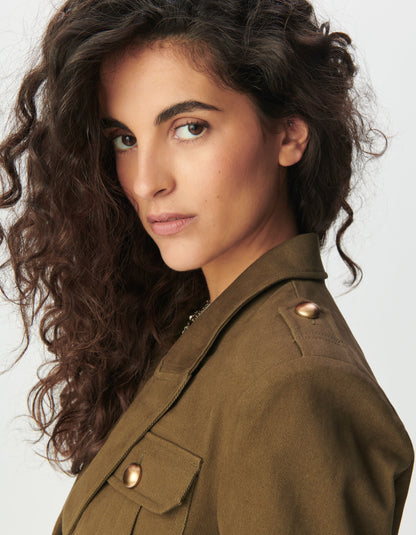 Veste Courte en Coton Structuré