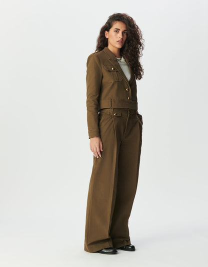 Veste Courte en Coton Structuré