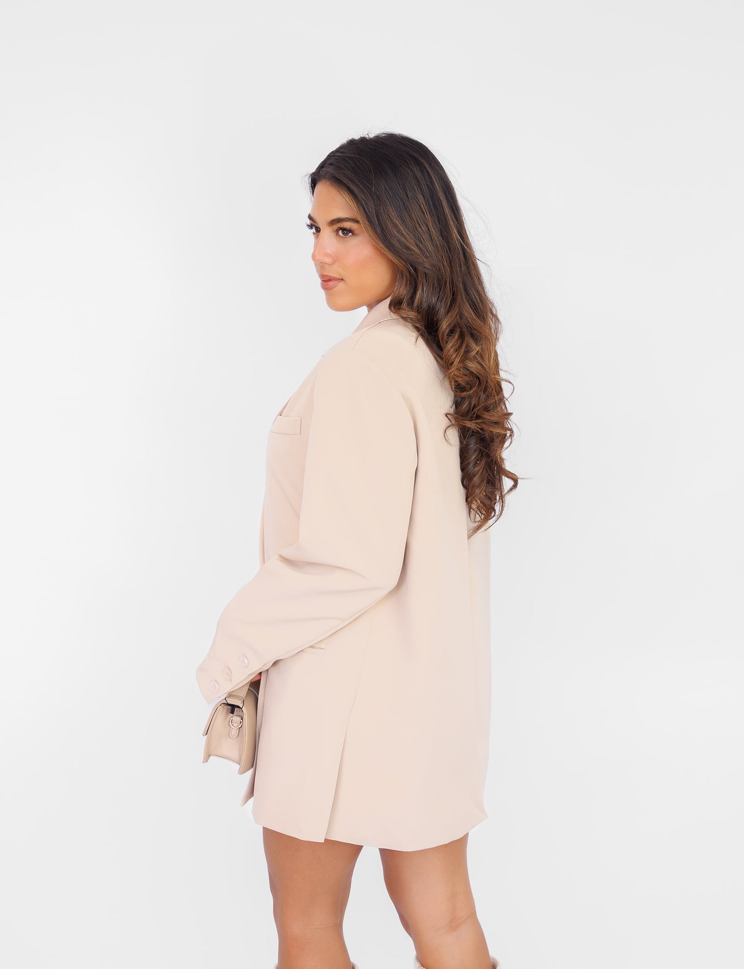 Blazer Long Femme | Coupe Croisée | Chic Et Confortable | Parfait Pour Un Look Féminin Et Structuré
