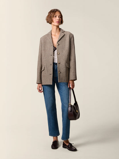 Manteau Droit en Laine