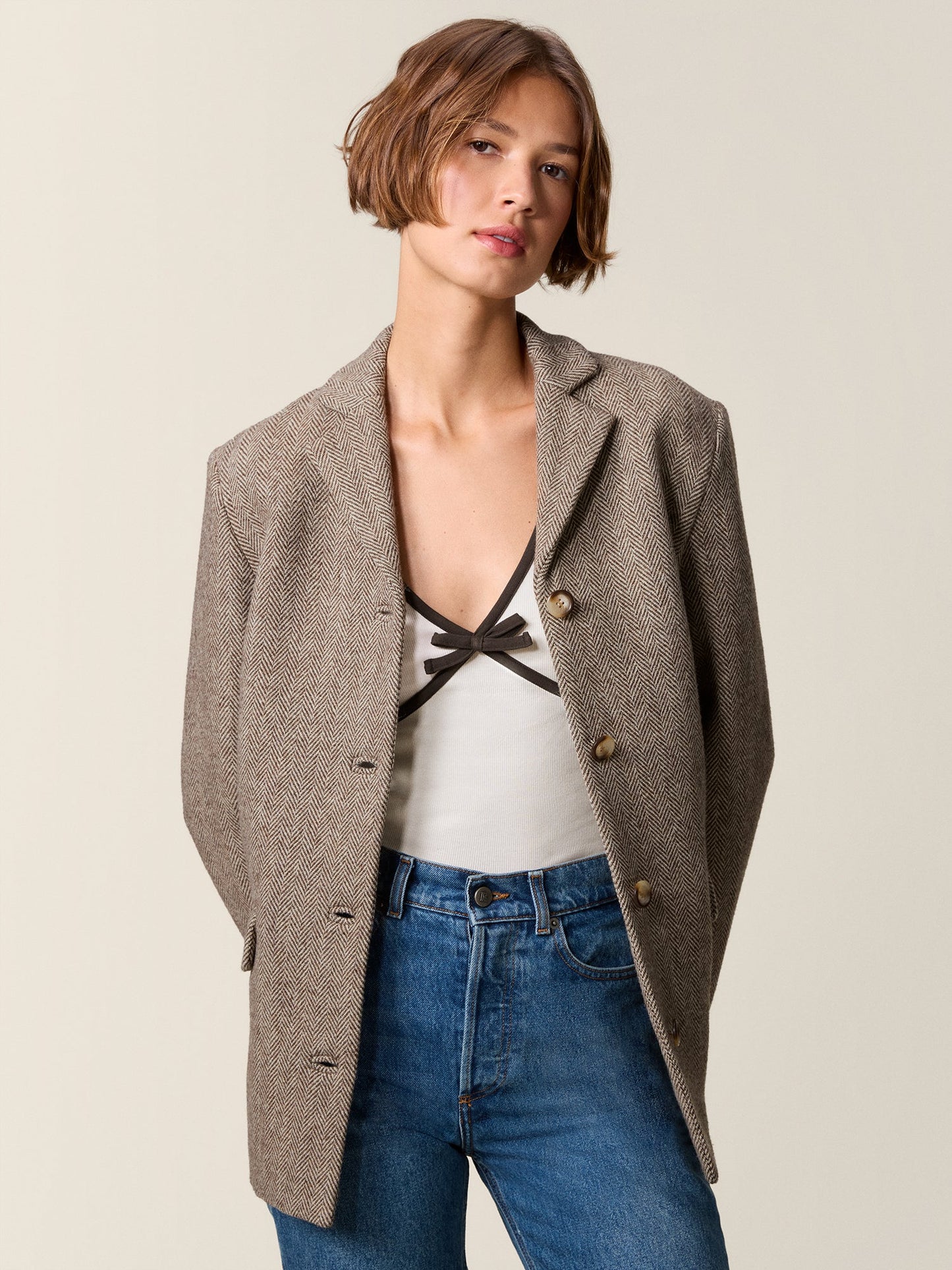 Manteau Droit en Laine